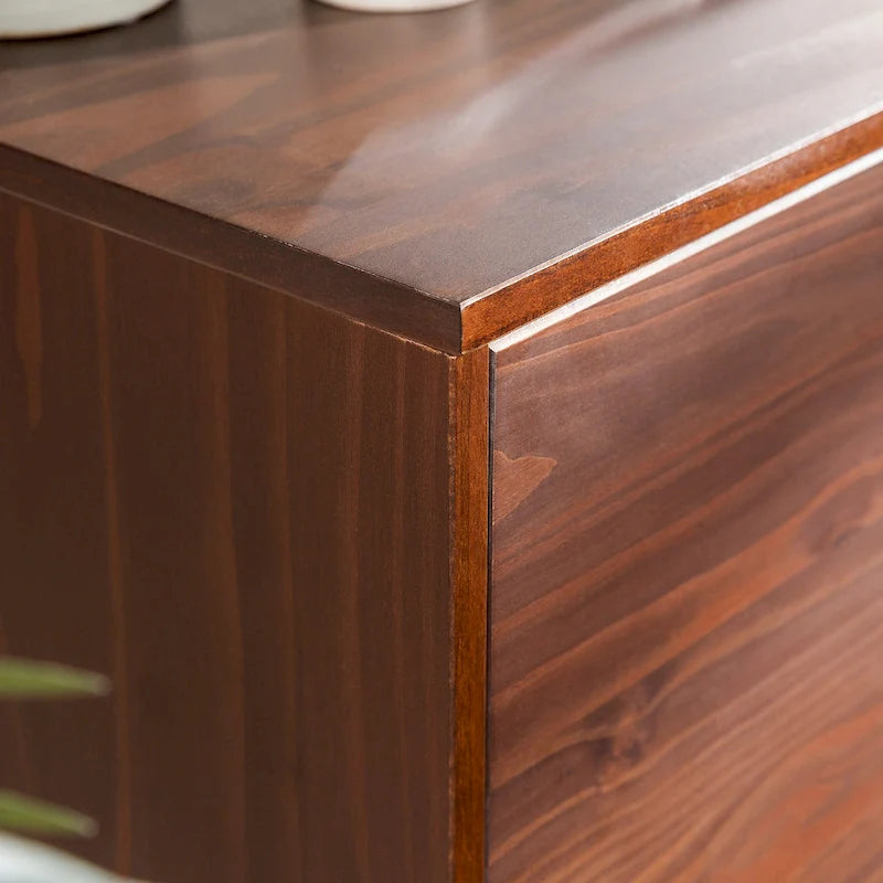 Mid-Century-TV-Schrank aus Massivholz, 58 Zoll