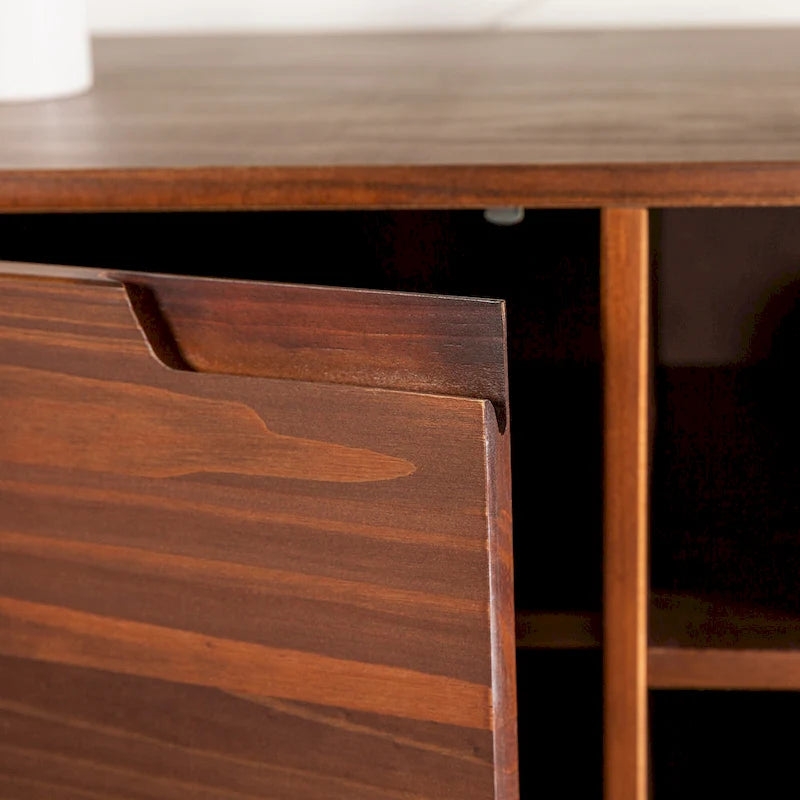 Mid-Century-TV-Schrank aus Massivholz, 58 Zoll