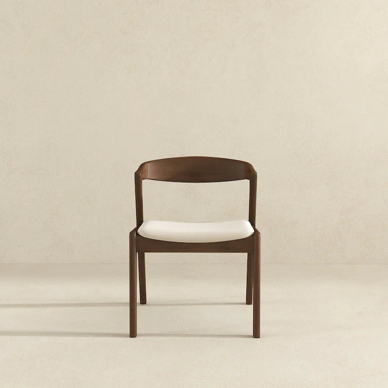 Solid Wood Cream Velvet Dining Chair (Set of 2)