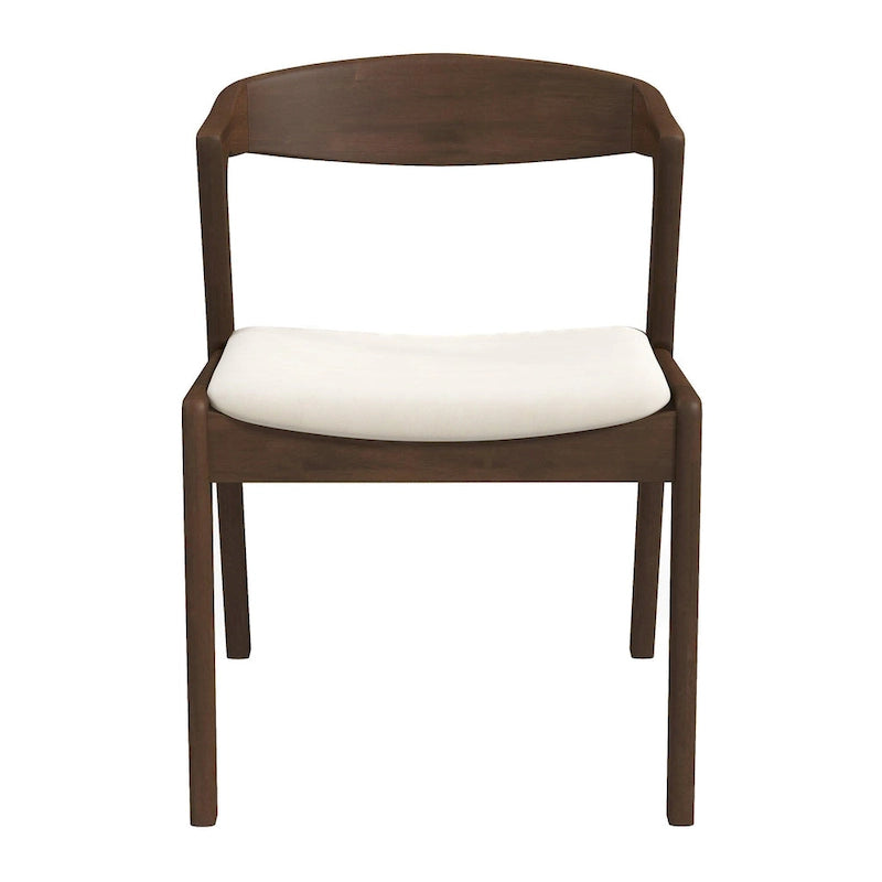 Solid Wood Cream Velvet Dining Chair (Set of 2)