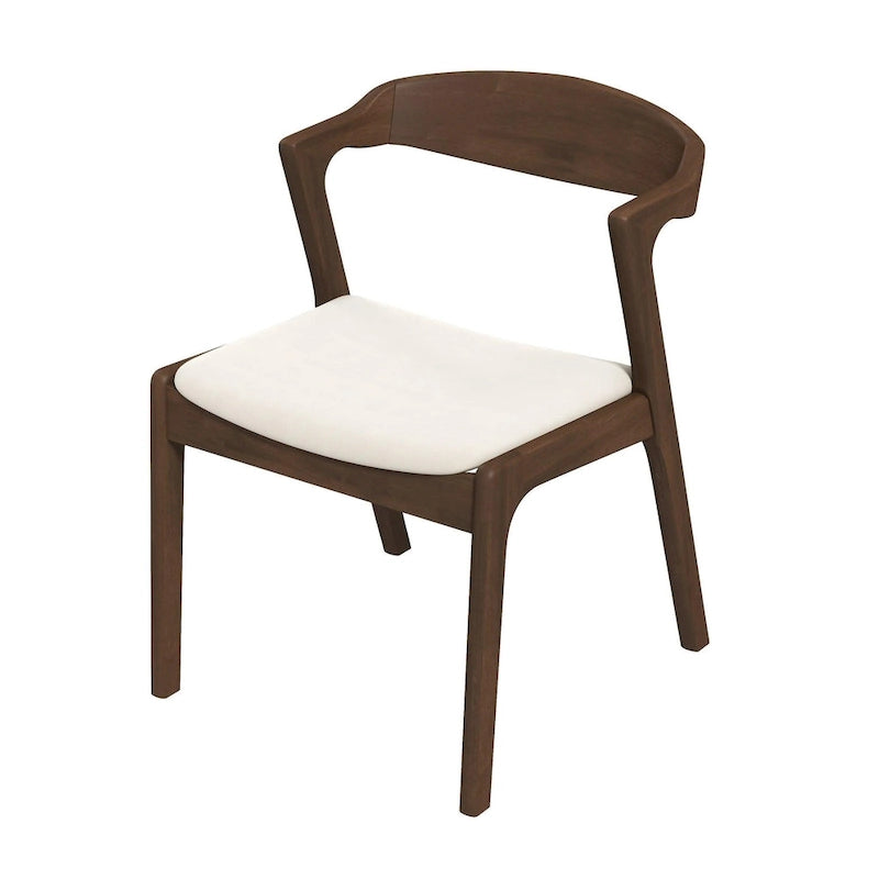 Solid Wood Cream Velvet Dining Chair (Set of 2)