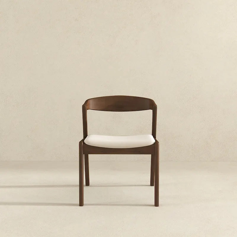 Solid Wood Cream Velvet Dining Chair (Set of 2)