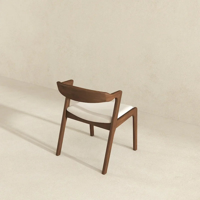 Solid Wood Cream Velvet Dining Chair (Set of 2)