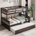Twin Over Full Bunk Bed with Twin Trundle and Convertible Platform