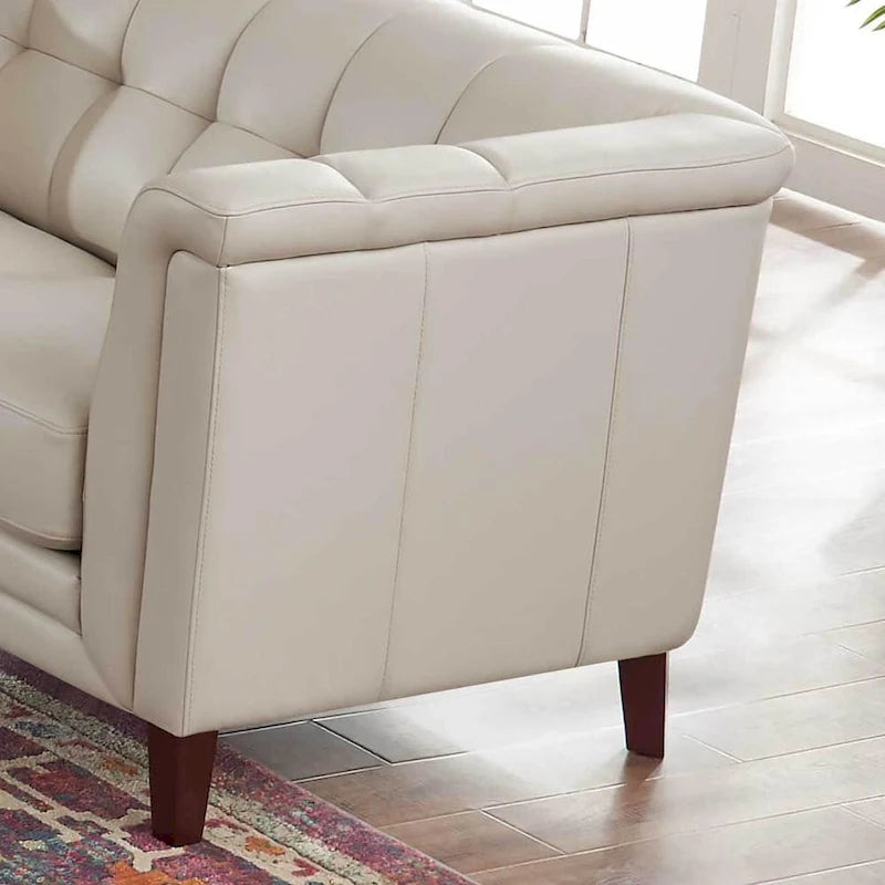 Top Grain Leather Sofa with Feather, Memory Foam and Pocket Coil Cushions