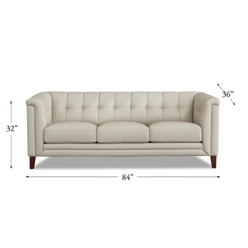 Top Grain Leather Sofa with Feather, Memory Foam and Pocket Coil Cushions