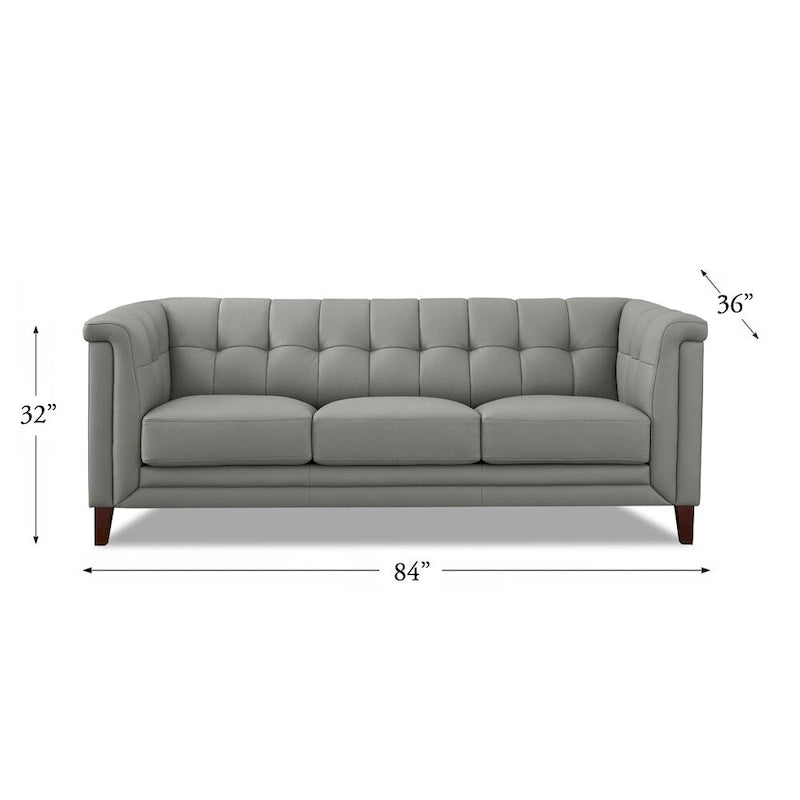 Top Grain Leather Sofa with Feather, Memory Foam and Pocket Coil Cushions