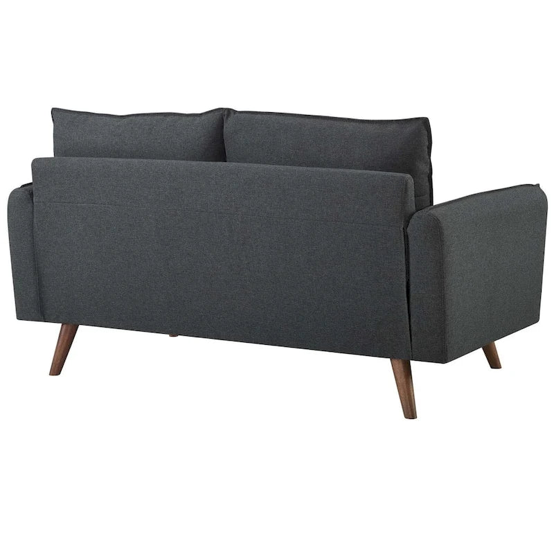 Upholstered Fabric Loveseat with Splayed Rubberwood Legs