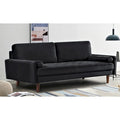 Aksamitna pikowana sofa z drewnianą ramą o szerokości 70 cali i poduszkami wałkami