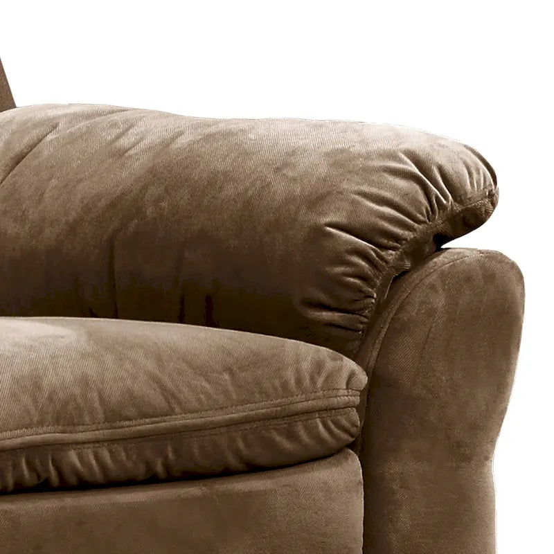 Brown Fabric Power Recliner with Lumbar Massage and USB Charging Port