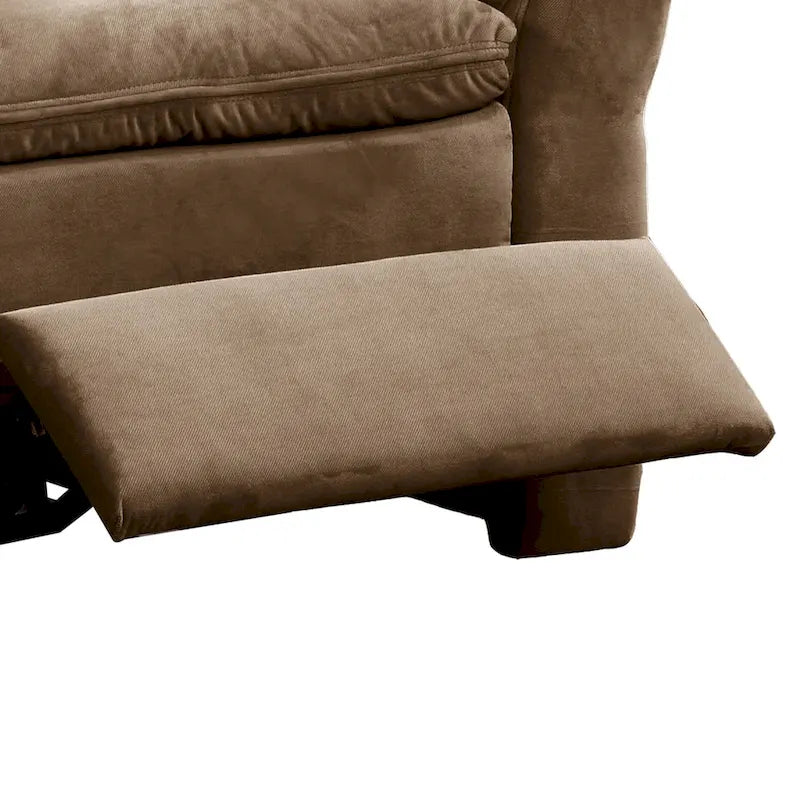 Brauner Stoff-Relaxsessel mit elektrischer Verstellung, Lendenmassage und USB-Ladeanschluss