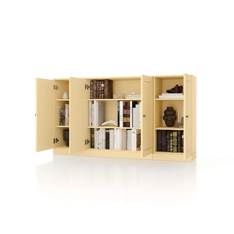 Sideboard aus 100 % Massivholz, 65 Zoll, mit Glas- oder Holztüren