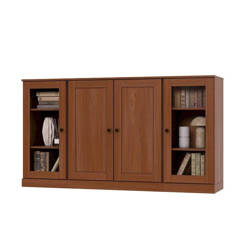 Sideboard aus 100 % Massivholz, 65 Zoll, mit Glas- oder Holztüren