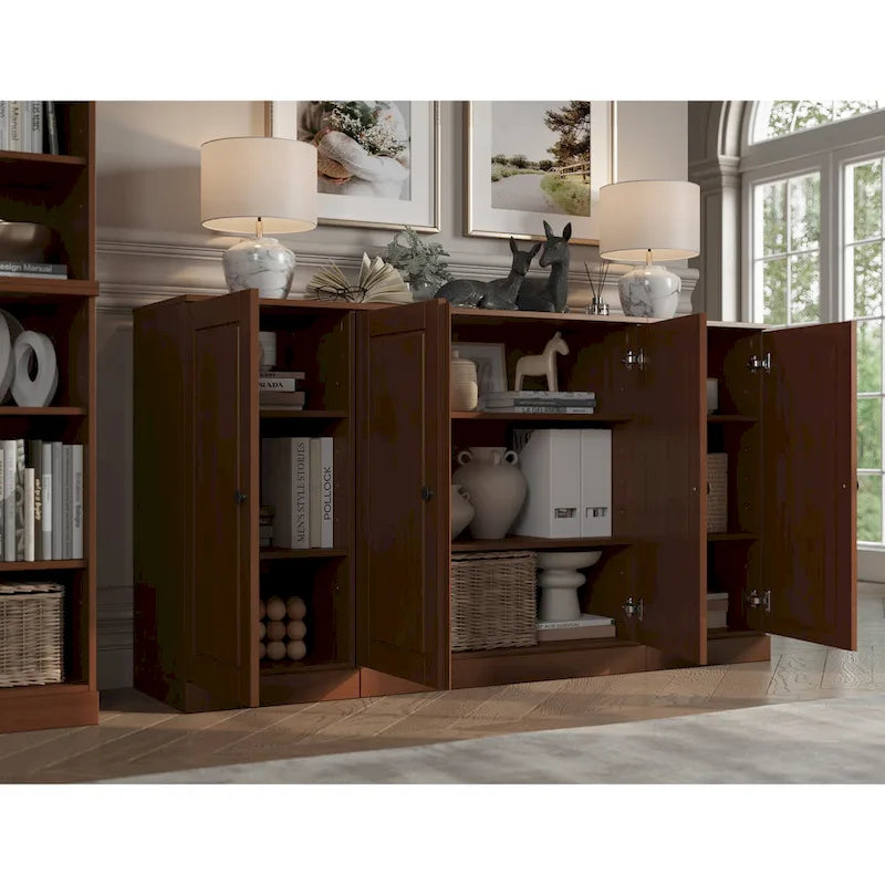 Sideboard aus 100 % Massivholz, 65 Zoll, mit Glas- oder Holztüren