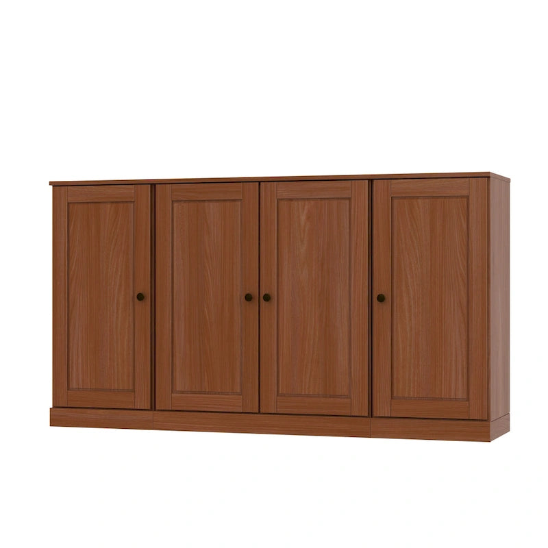 Sideboard aus 100 % Massivholz, 65 Zoll, mit Glas- oder Holztüren