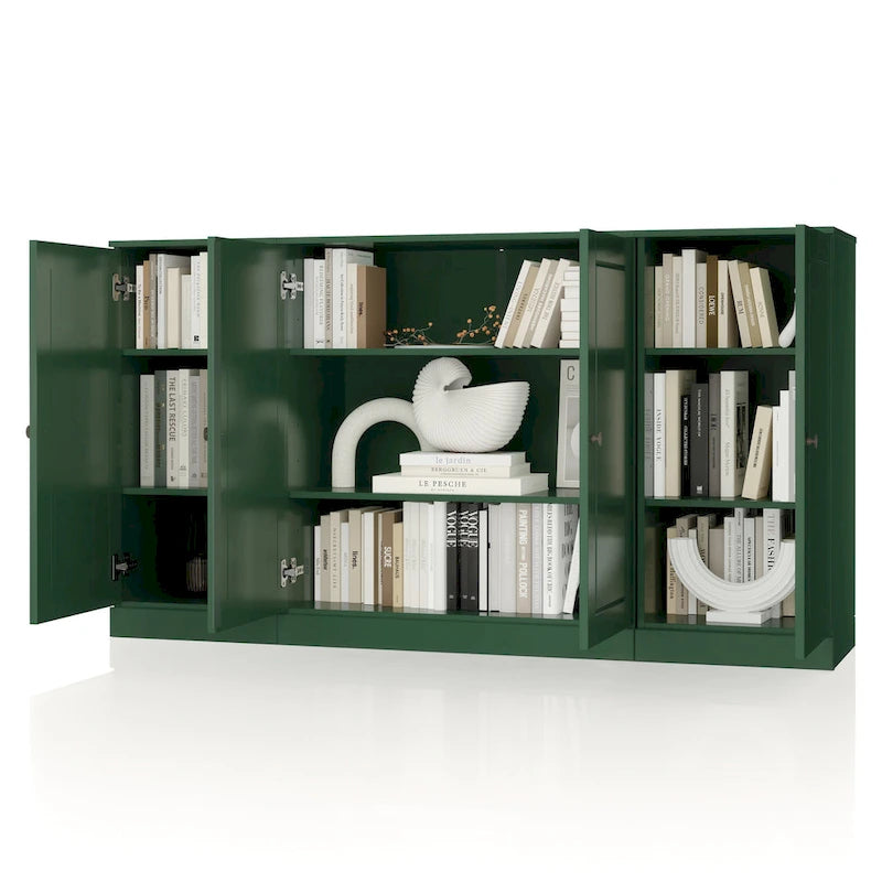 Sideboard aus 100 % Massivholz, 65 Zoll, mit Glas- oder Holztüren
