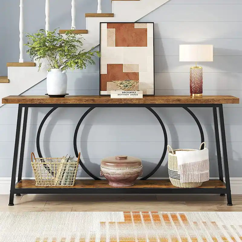70.9-inch Narrow Console Table with Storage
