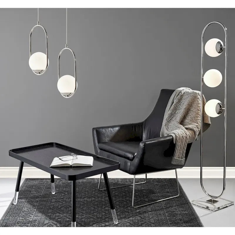 Distressed PU Leather Accent Chair with Brushed Steel Legs