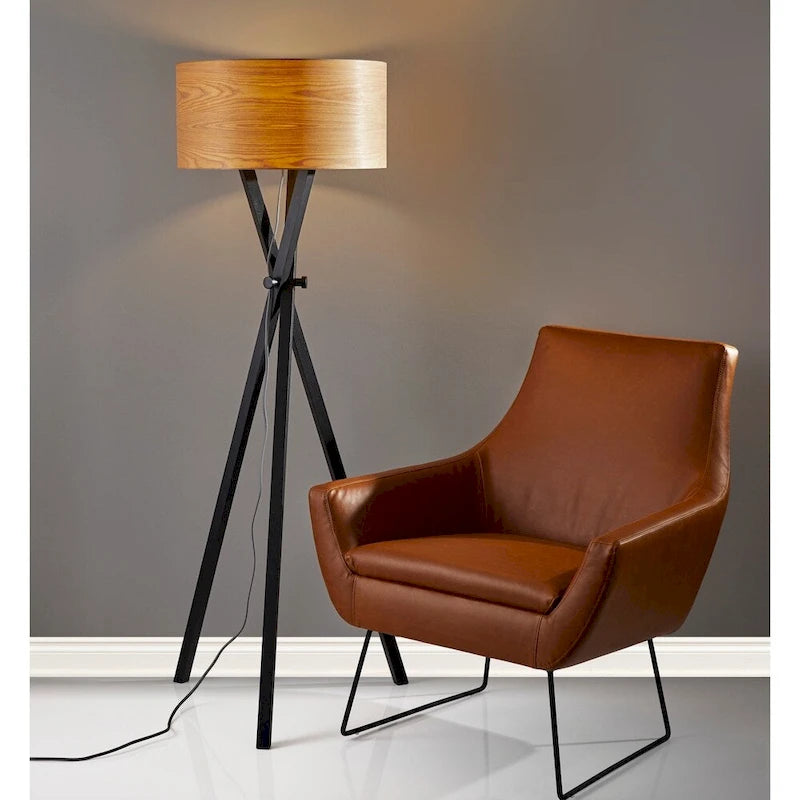 Distressed PU Leather Accent Chair with Brushed Steel Legs
