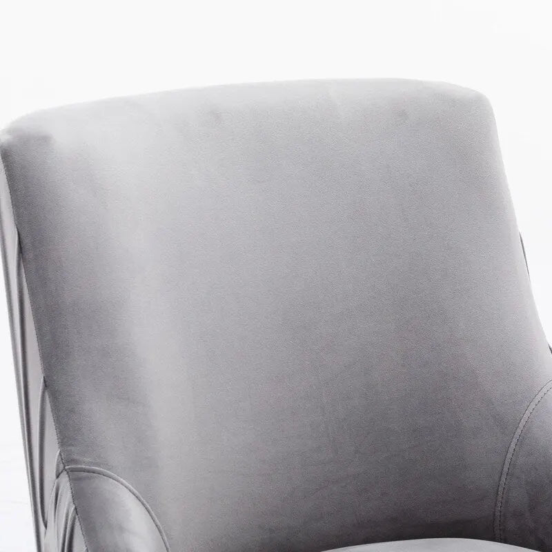 Moderne eetkamerstoelen van fluweel met geplooide rugleuning en handgreep aan de achterkant (set van 4)