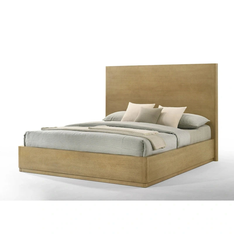 Modern Natural Oak Bed - Queen, Eastern King, California King