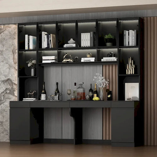 90.6W Spacious Double Desk Workstation w/Ample Storage for Two Table