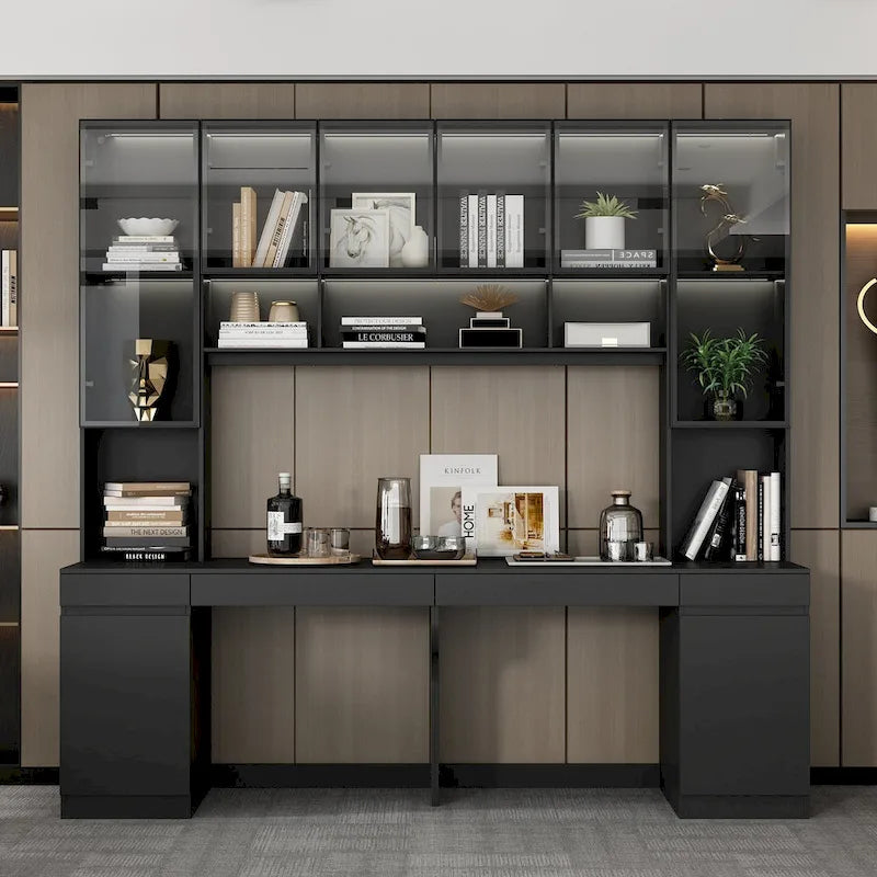 90.6-inch Double Desk Workstation with Storage