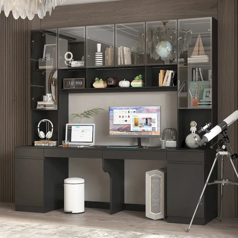 90.6-inch Double Desk Workstation with Storage