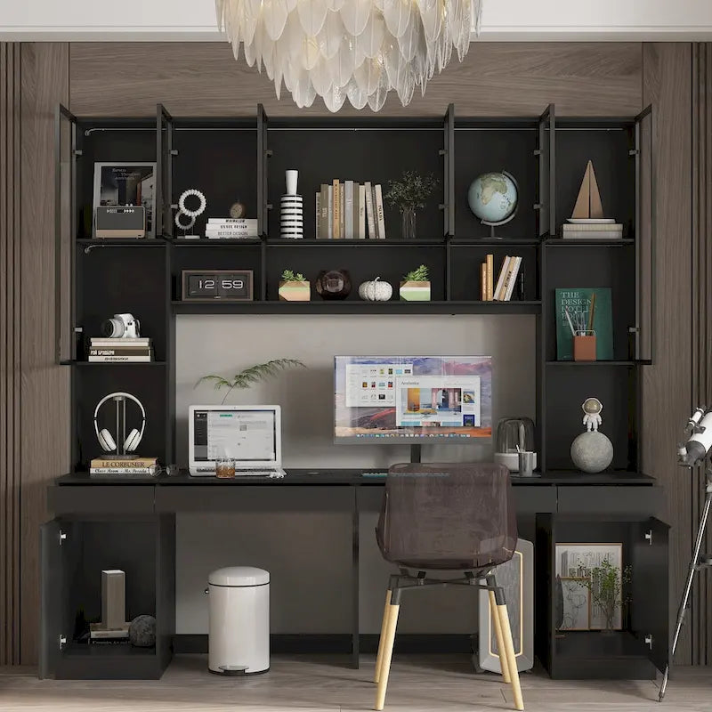 90.6-inch Double Desk Workstation with Storage