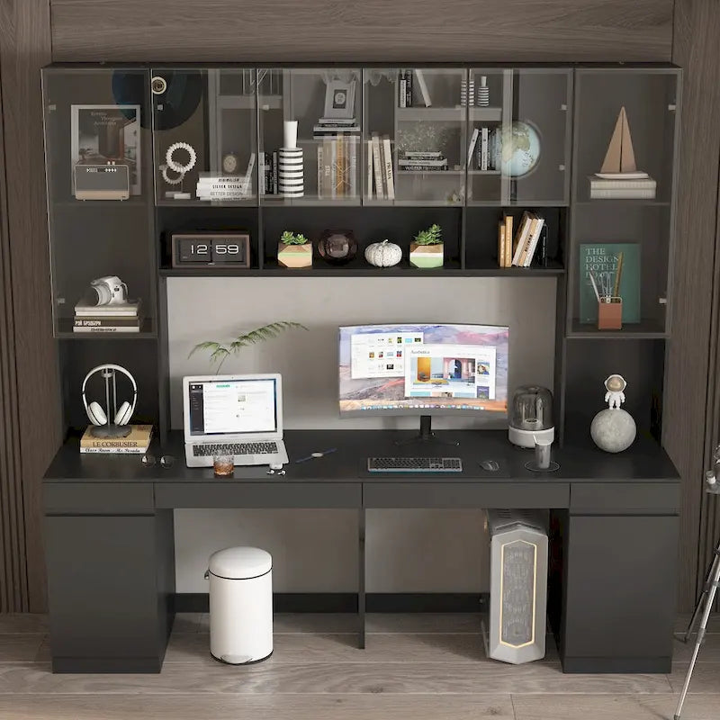90.6-inch Double Desk Workstation with Storage