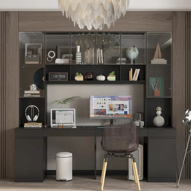 90.6-inch Double Desk Workstation with Storage