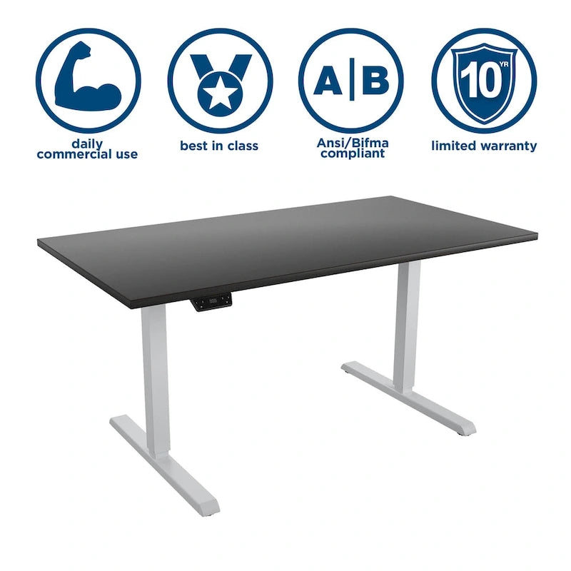 Electric Height-Adjustable Standing Desk with 3-Memory Settings