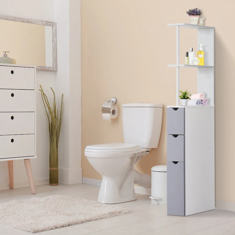 Bathroom Tower Storage Cabinet - 6 W x 13 D x 55.25 H