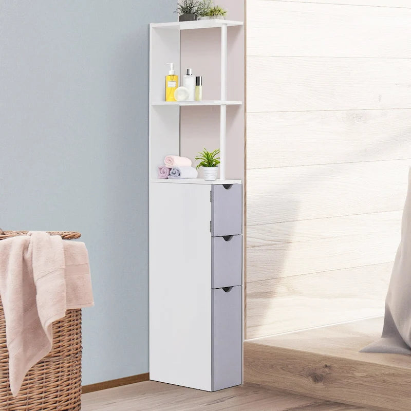 Meuble colonne de rangement pour salle de bains - 6W x 13D x 55.25H