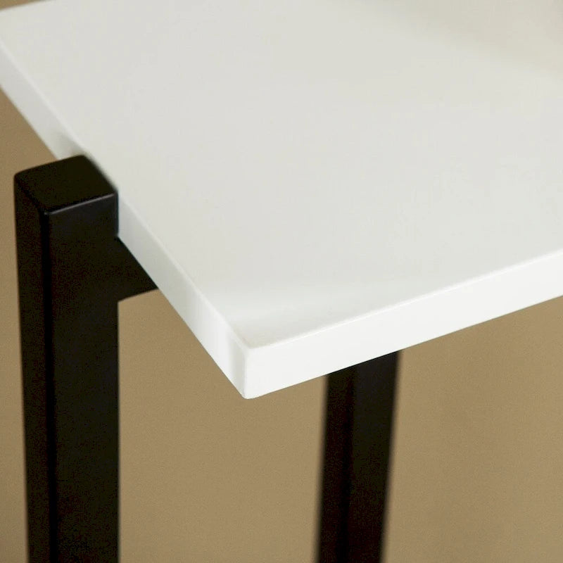 Black and White Contemporary Narrow Console Table