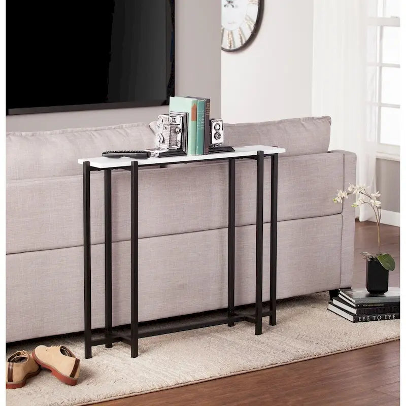 Black and White Contemporary Narrow Console Table