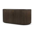 Dark Brown Solid Wood Fluted Sideboard - 72W x 18.5D x 32H