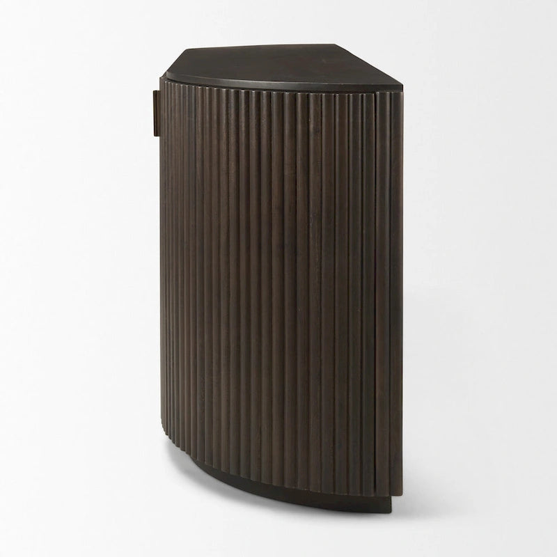 Dark Brown Solid Wood Fluted Sideboard - 72W x 18.5D x 32H