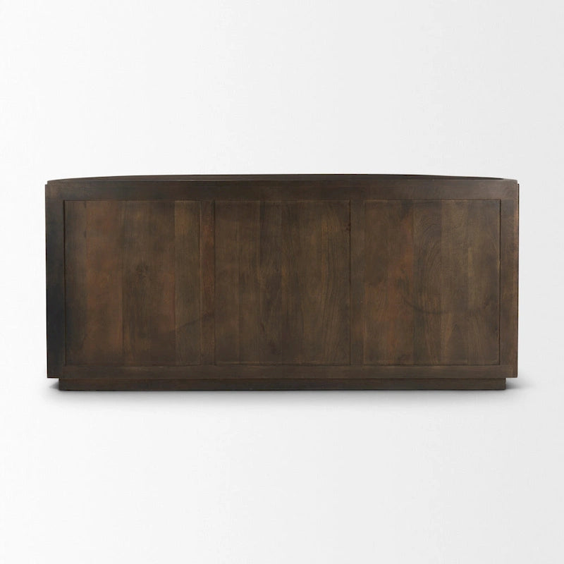 Dark Brown Solid Wood Fluted Sideboard - 72W x 18.5D x 32H