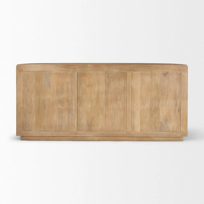Dark Brown Solid Wood Fluted Sideboard - 72W x 18.5D x 32H