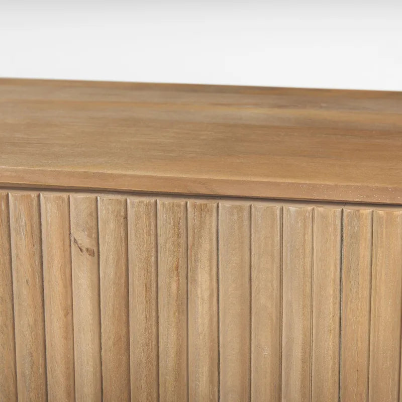 Dark Brown Solid Wood Fluted Sideboard - 72W x 18.5D x 32H