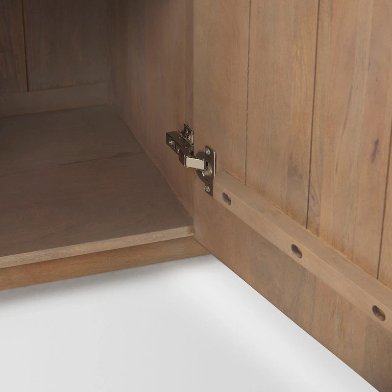 Dark Brown Solid Wood Fluted Sideboard - 72W x 18.5D x 32H