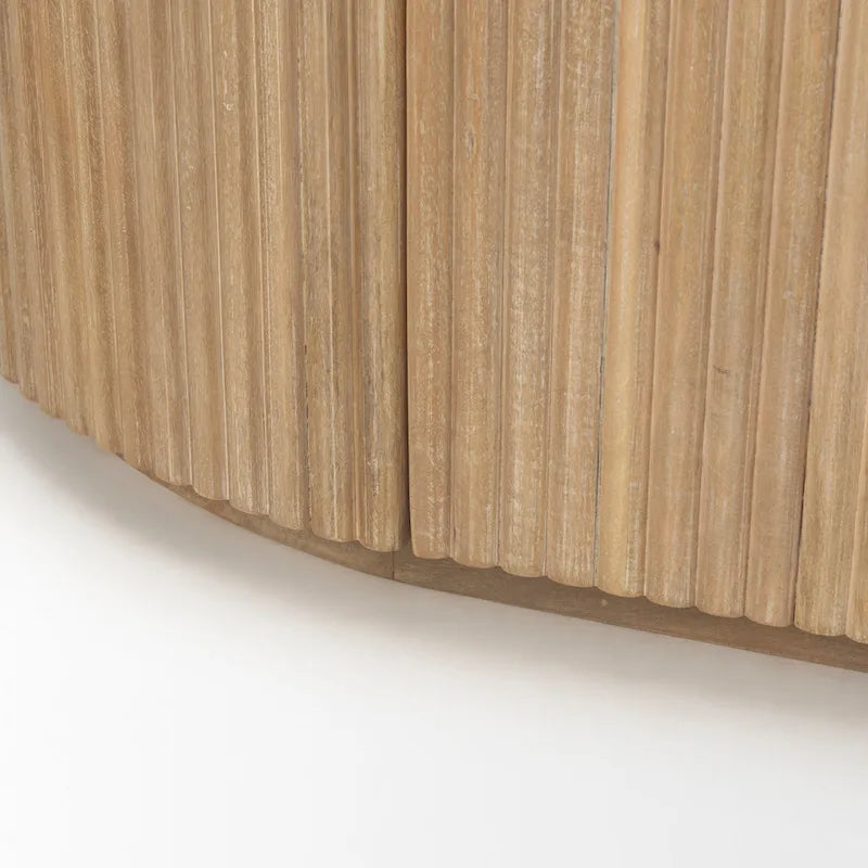Dark Brown Solid Wood Fluted Sideboard - 72W x 18.5D x 32H
