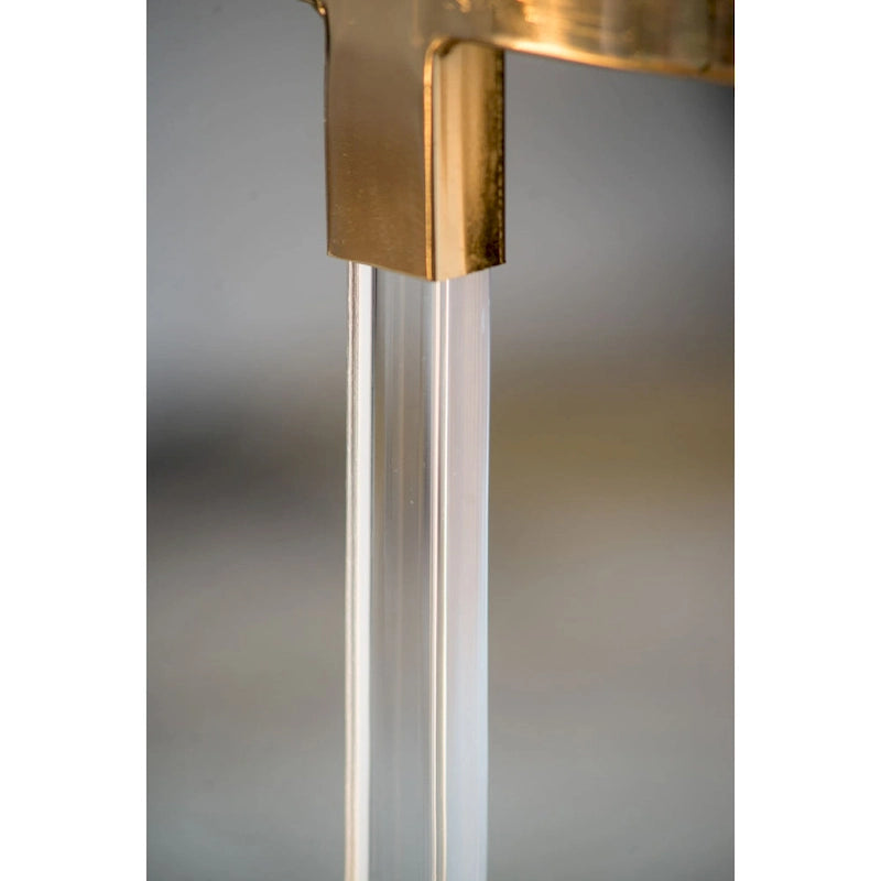 Runde Beistelltische aus Acryl und Eisen mit goldenem Gestell - 2er-Set