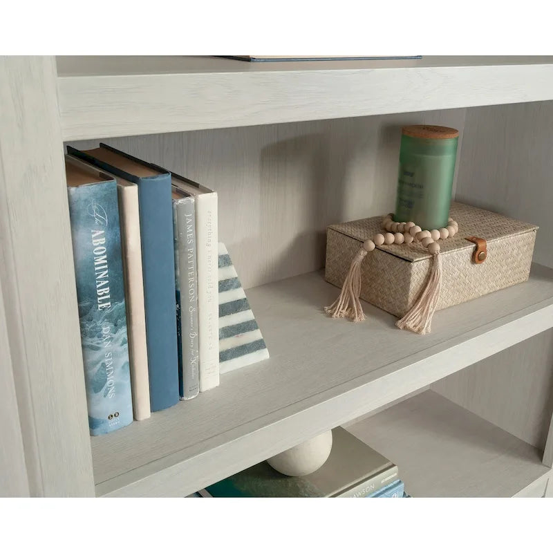 5-Shelf Bookcase with 3 Adjustable Shelves - Salt Oak