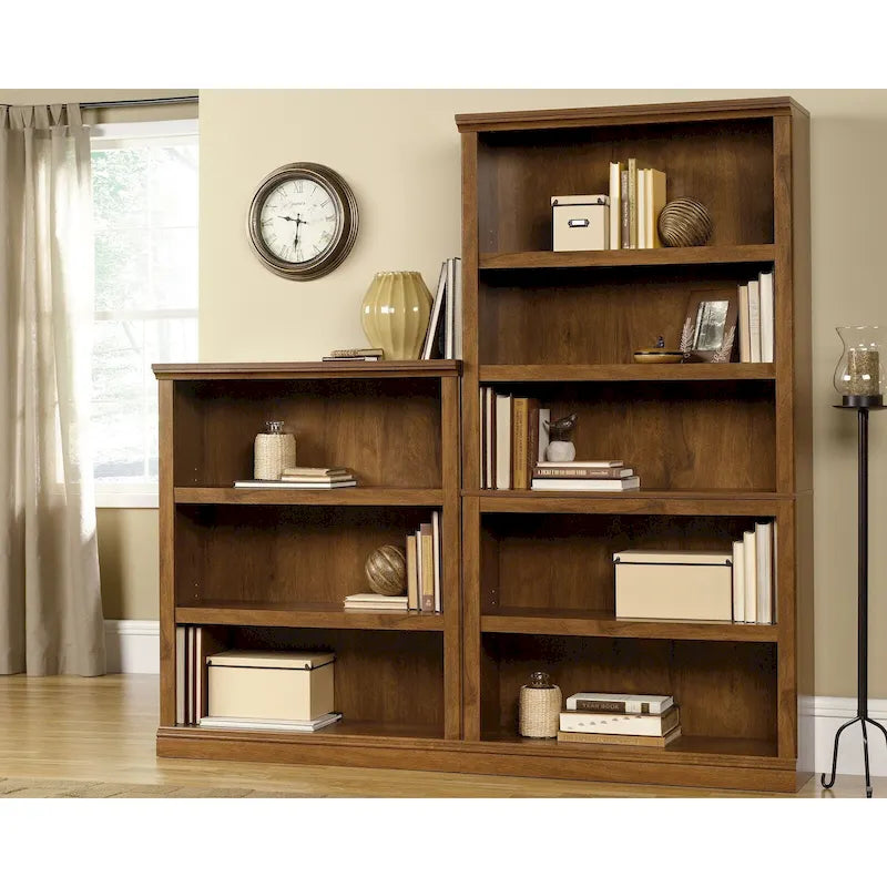 5-Shelf Bookcase with 3 Adjustable Shelves - Salt Oak