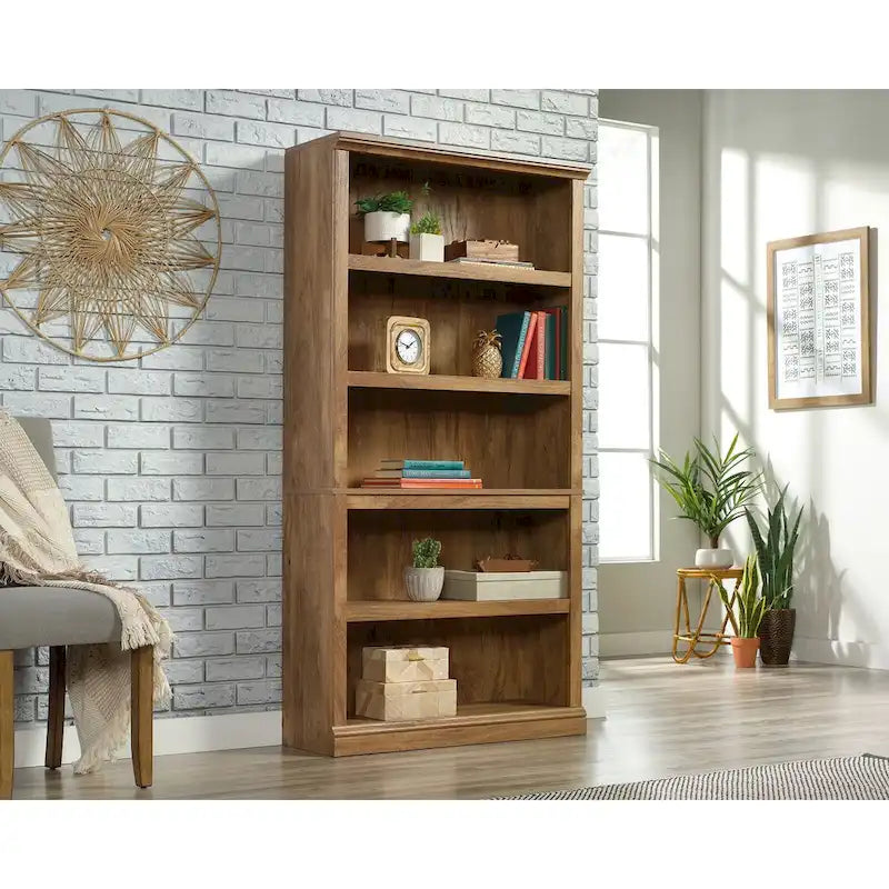 Estante com 5 prateleiras, 3 ajustáveis - carvalho Salt Oak