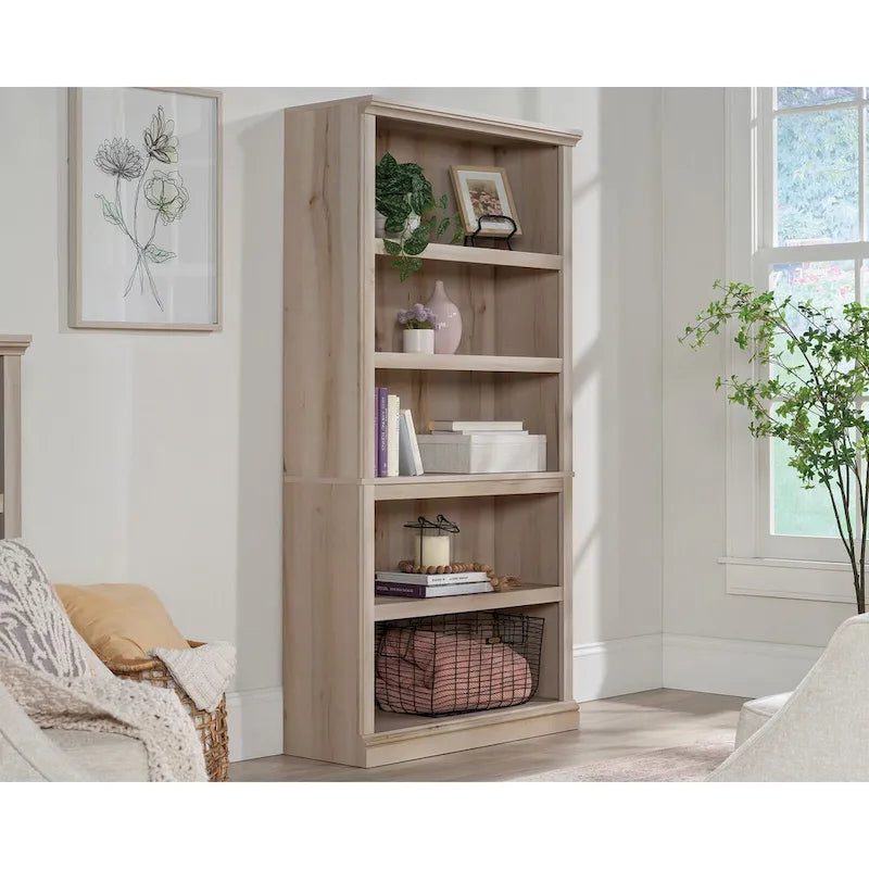 Estante com 5 prateleiras, 3 ajustáveis - carvalho Salt Oak