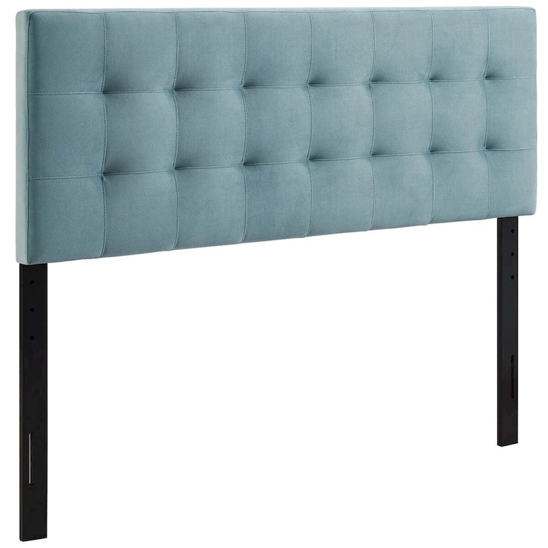 Full-Size Tufted Velvet Headboard with Height Adjustable Mounting
