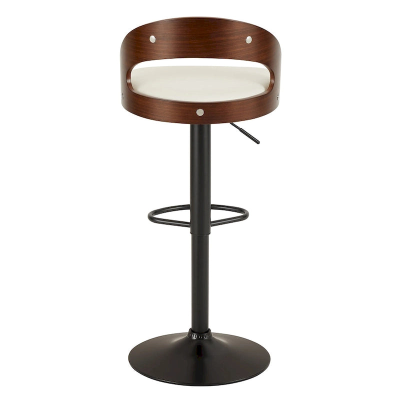 Moderne höhenverstellbare Barhocker mit Drehfunktion, Fußstütze und PU-Ledersitz (2er-Set)